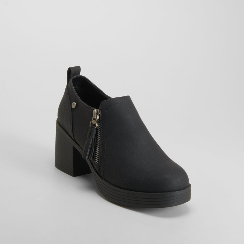 Zapato tacón negra cremallera SENDA ROAD