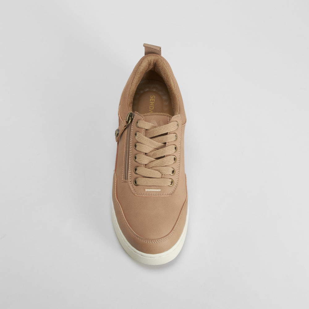 Zapatilla casual cremallera beige SENDA ROAD