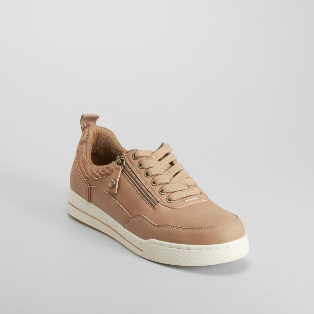 Zapatilla casual cremallera beige SENDA ROAD
