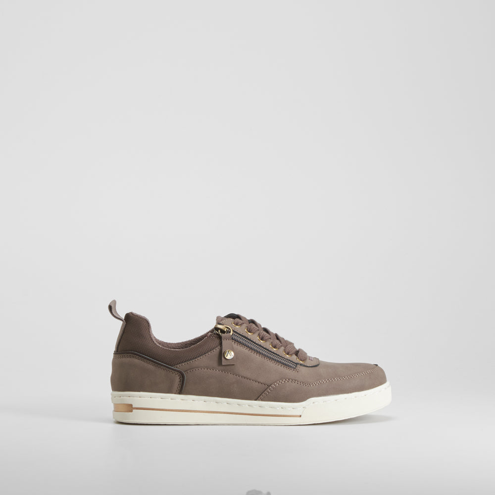 Zapatilla cremallera lateral marrón SENDA ROAD