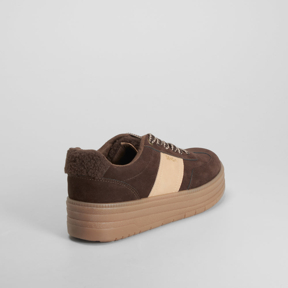 Sneaker plataforma casual marrón SENDA ROAD
