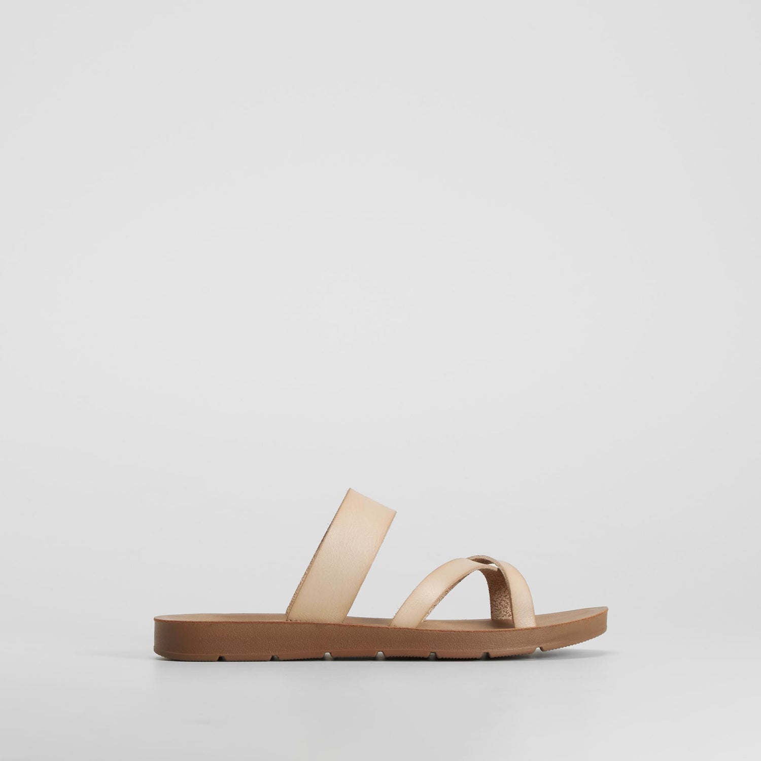 Sandalia plana esclava beige SENDA ROAD