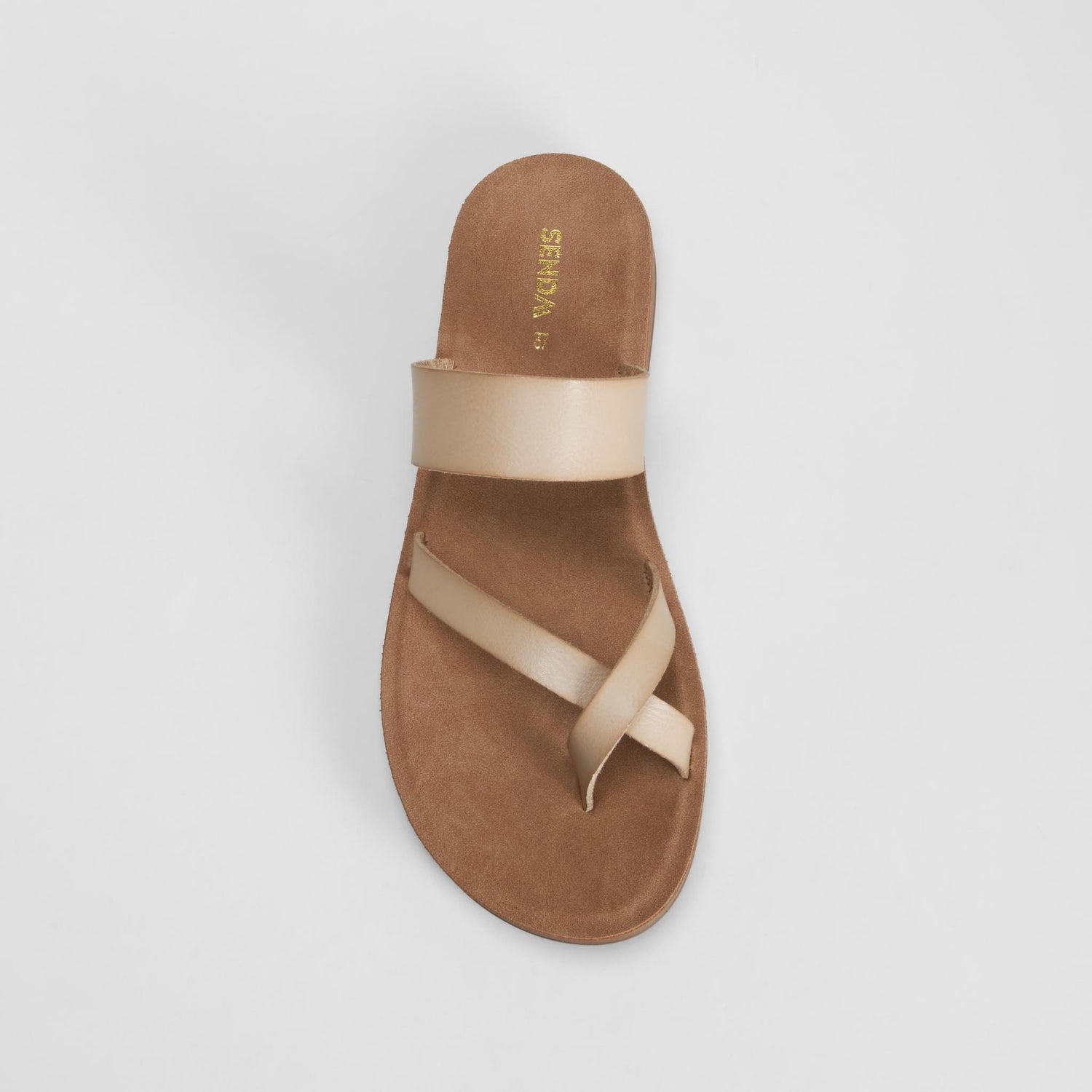 Sandalia plana esclava beige SENDA ROAD