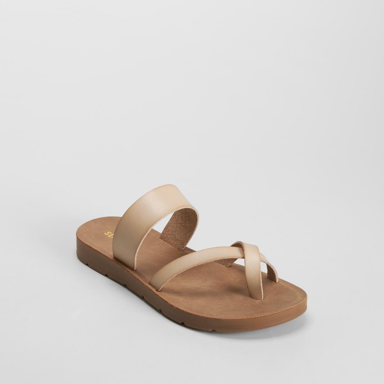 Sandalia plana esclava beige SENDA ROAD