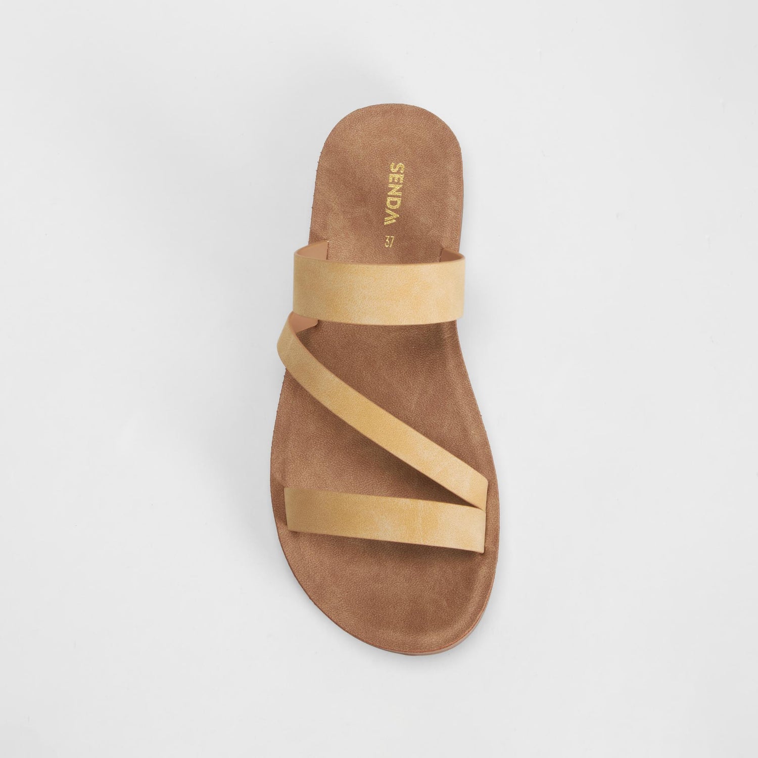 Sandalia plana tiras cruzadas beige SENDA ROAD