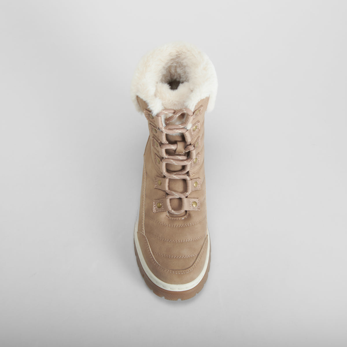 Botín cordones pelo beige SENDA ROAD