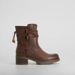 Bota biker doble hebilla marrón SENDA ROAD