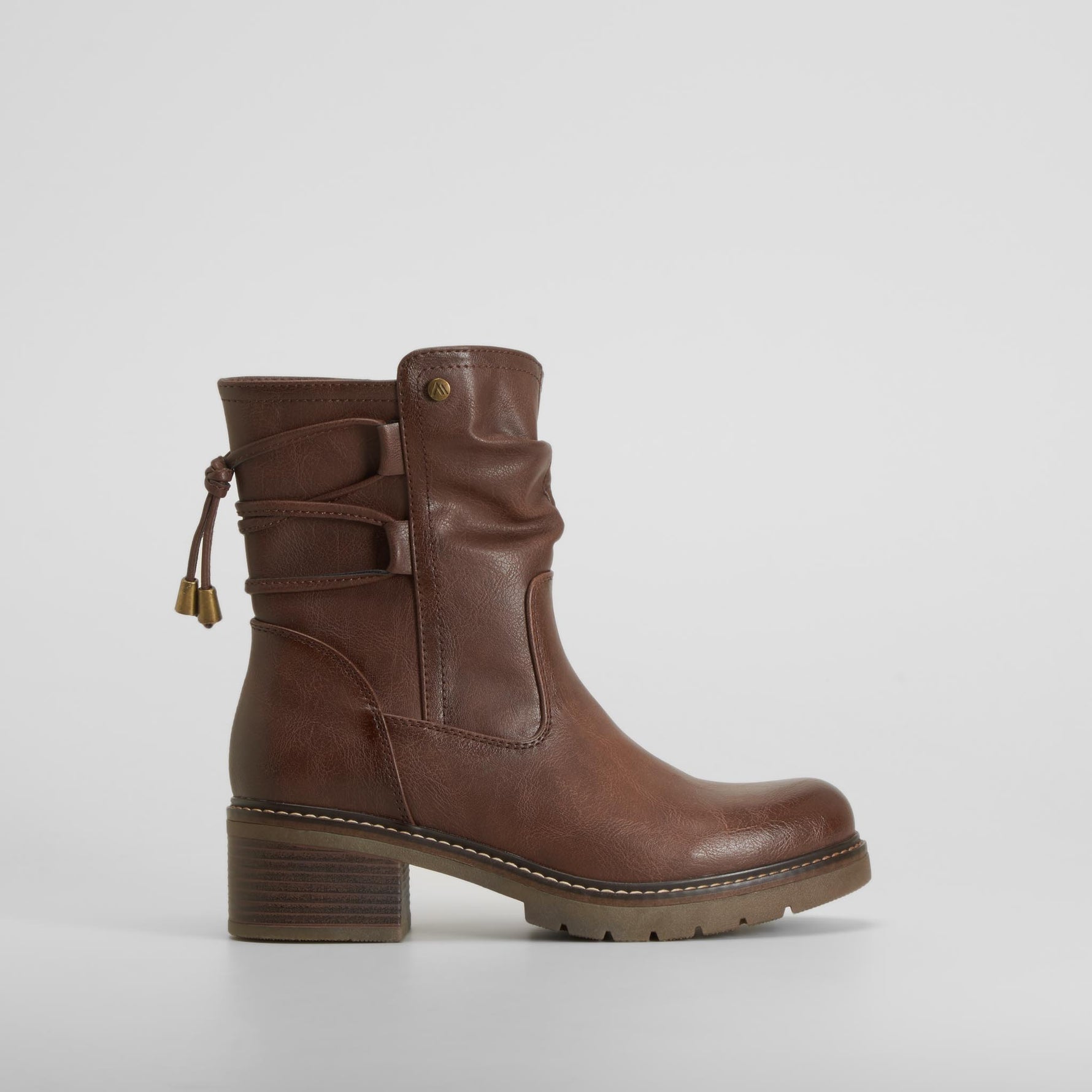 Bota biker doble hebilla marrón SENDA ROAD