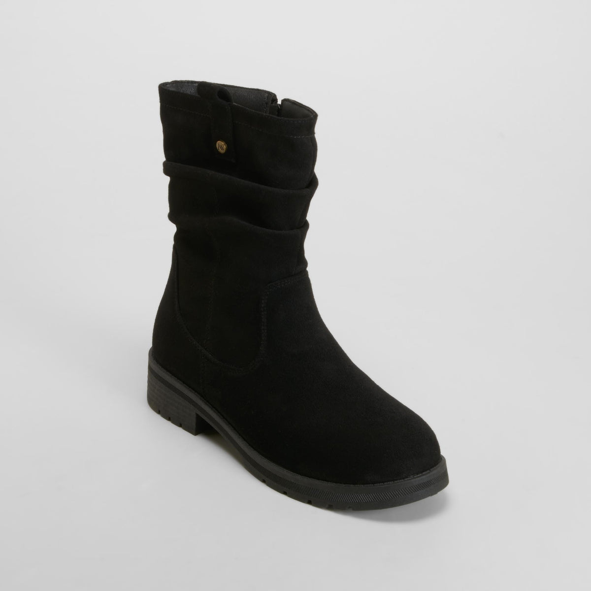 Botín plano caña plisada negro SENDA ROAD