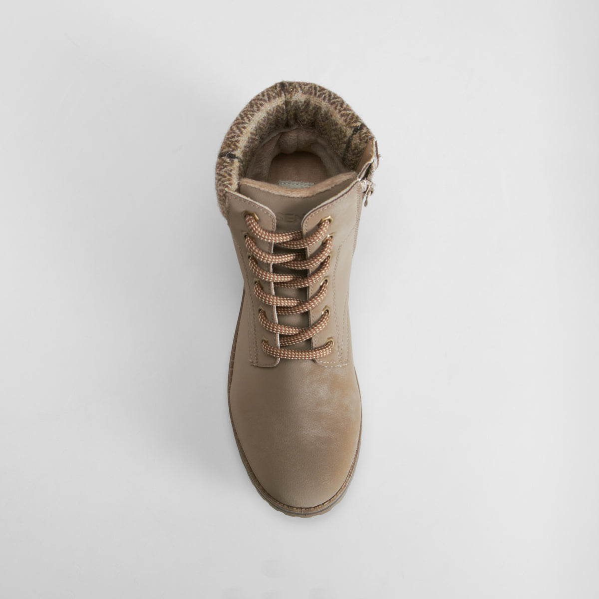 Botín cordones cuello lana marrón SENDA ROAD
