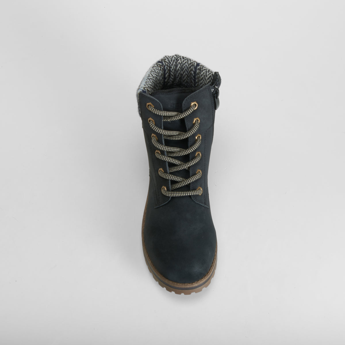 Botín cordones cuello lana negro SENDA ROAD