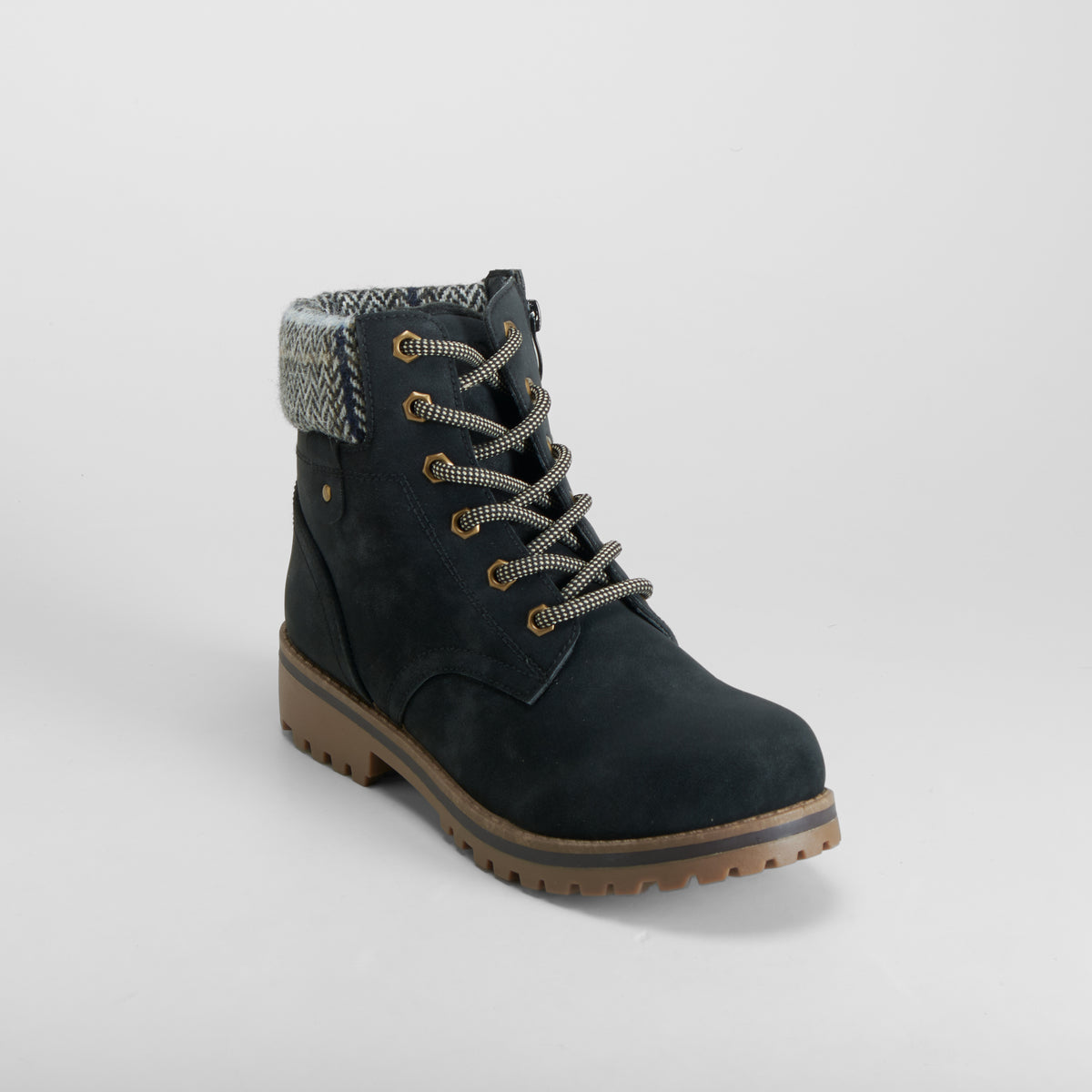 Botín cordones cuello lana negro SENDA ROAD
