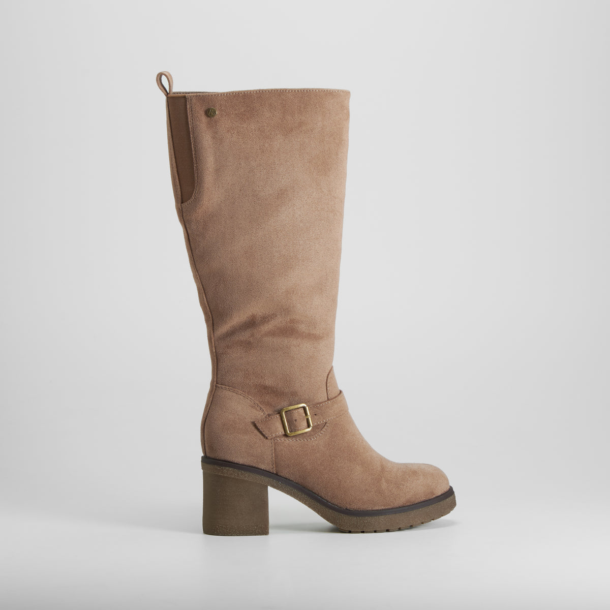Bota alta tacón grueso crepe beige SENDA ROAD