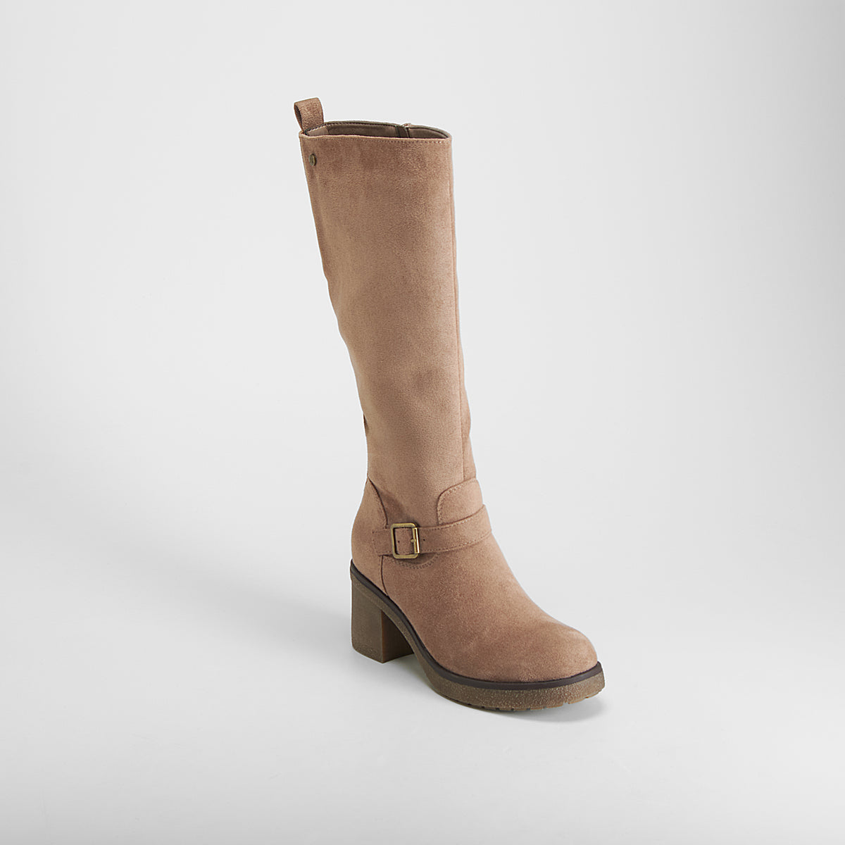 Bota alta tacón grueso crepe beige SENDA ROAD