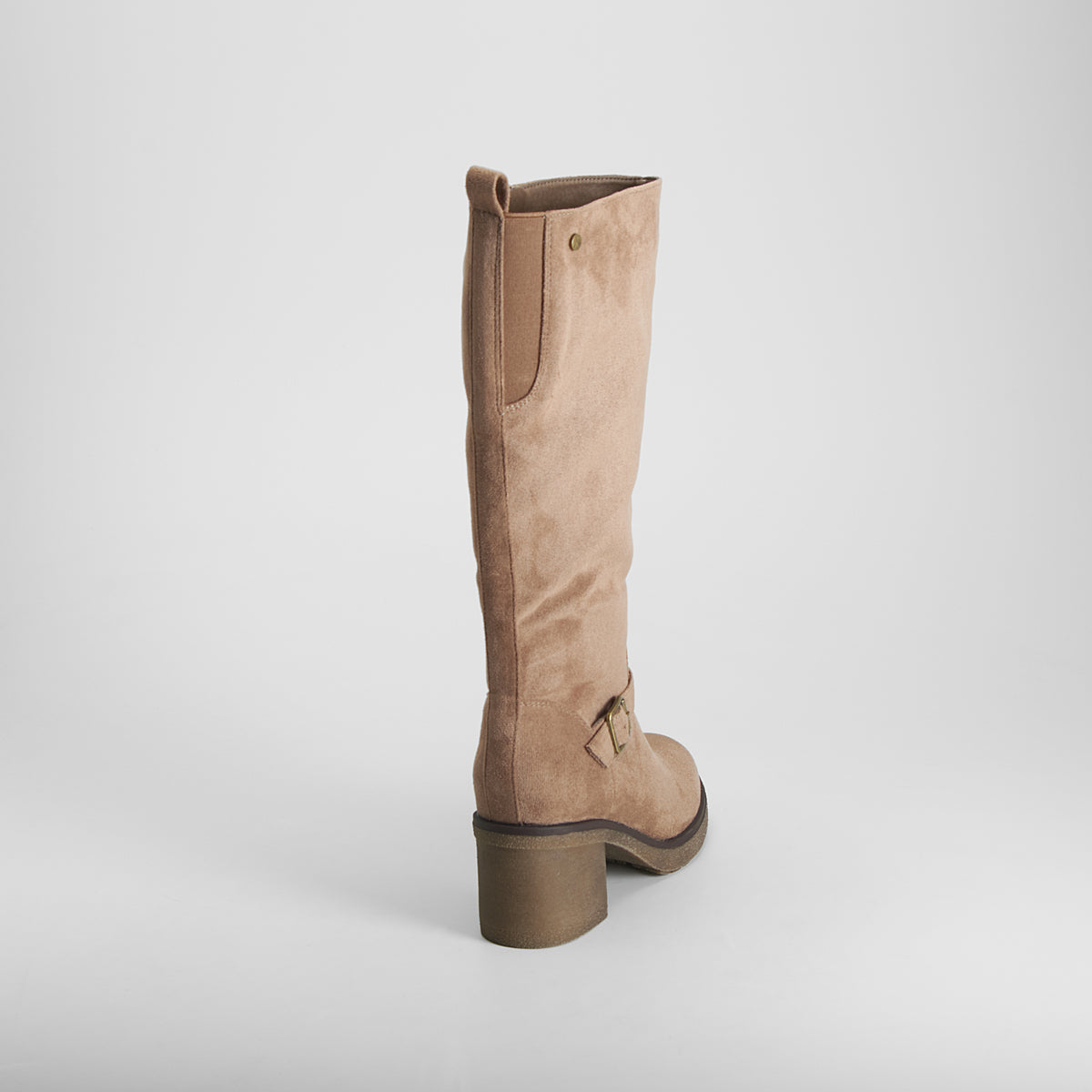 Bota alta tacón grueso crepe beige SENDA ROAD