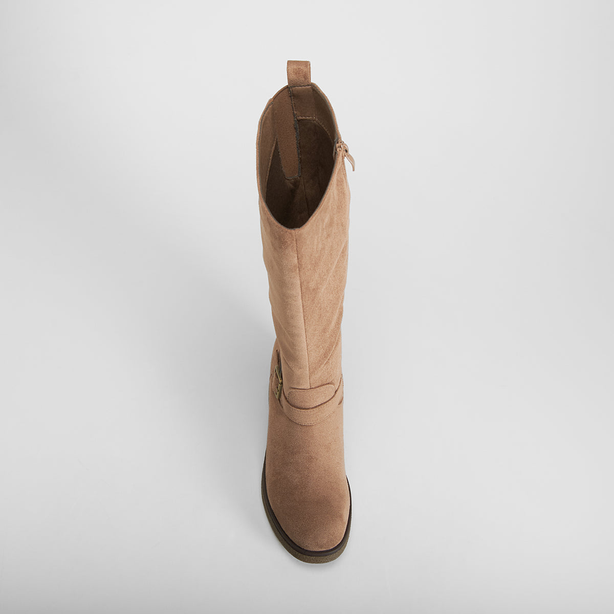 Bota alta tacón grueso crepe beige SENDA ROAD