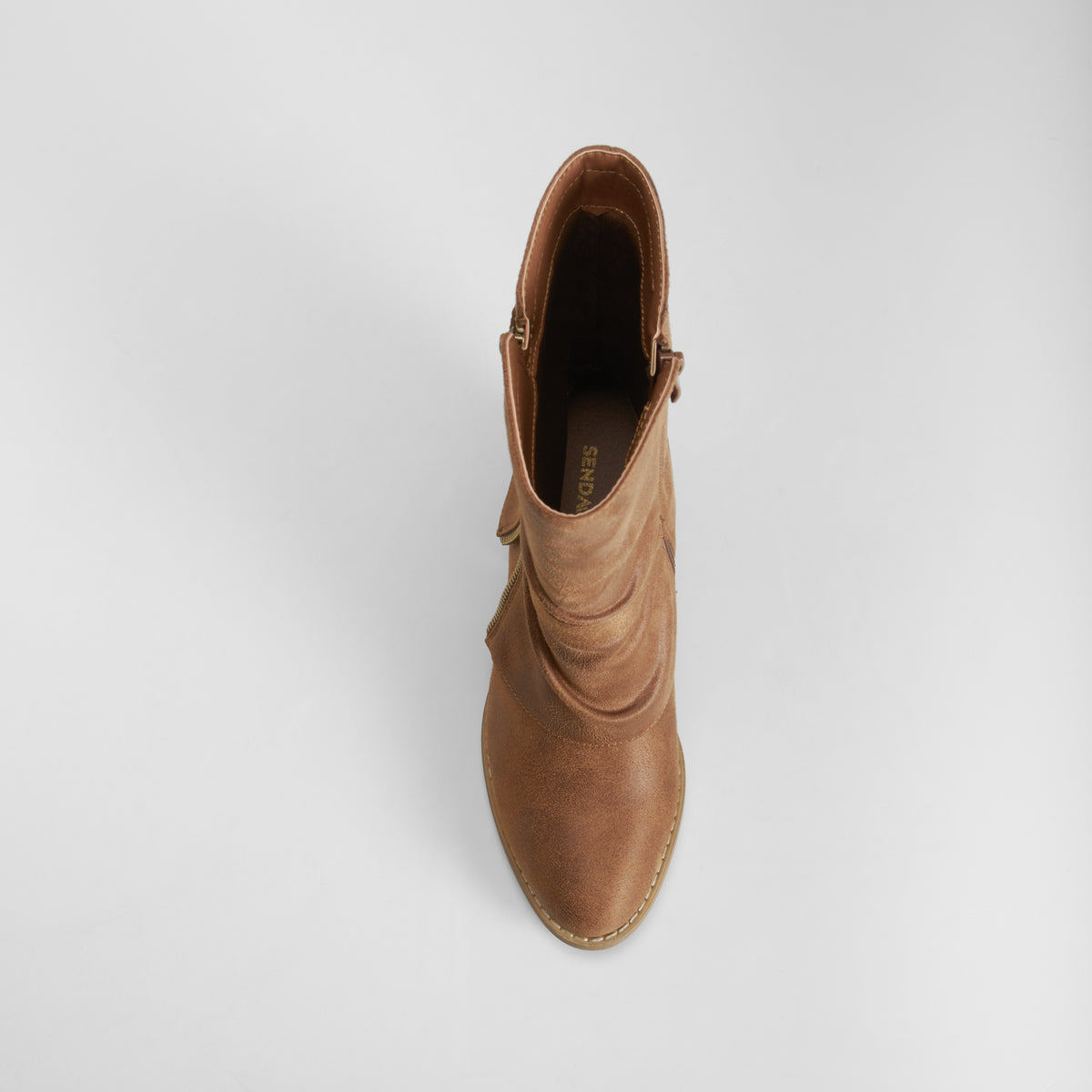 Bota campera tacón cremallera marrón SENDA ROAD