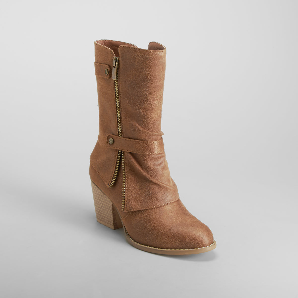 Bota campera tacón cremallera marrón SENDA ROAD