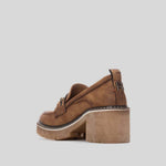 Mocasín tacón ancho marrón REFRESH
