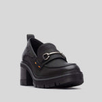 Mocasín tacón ancho negro REFRESH