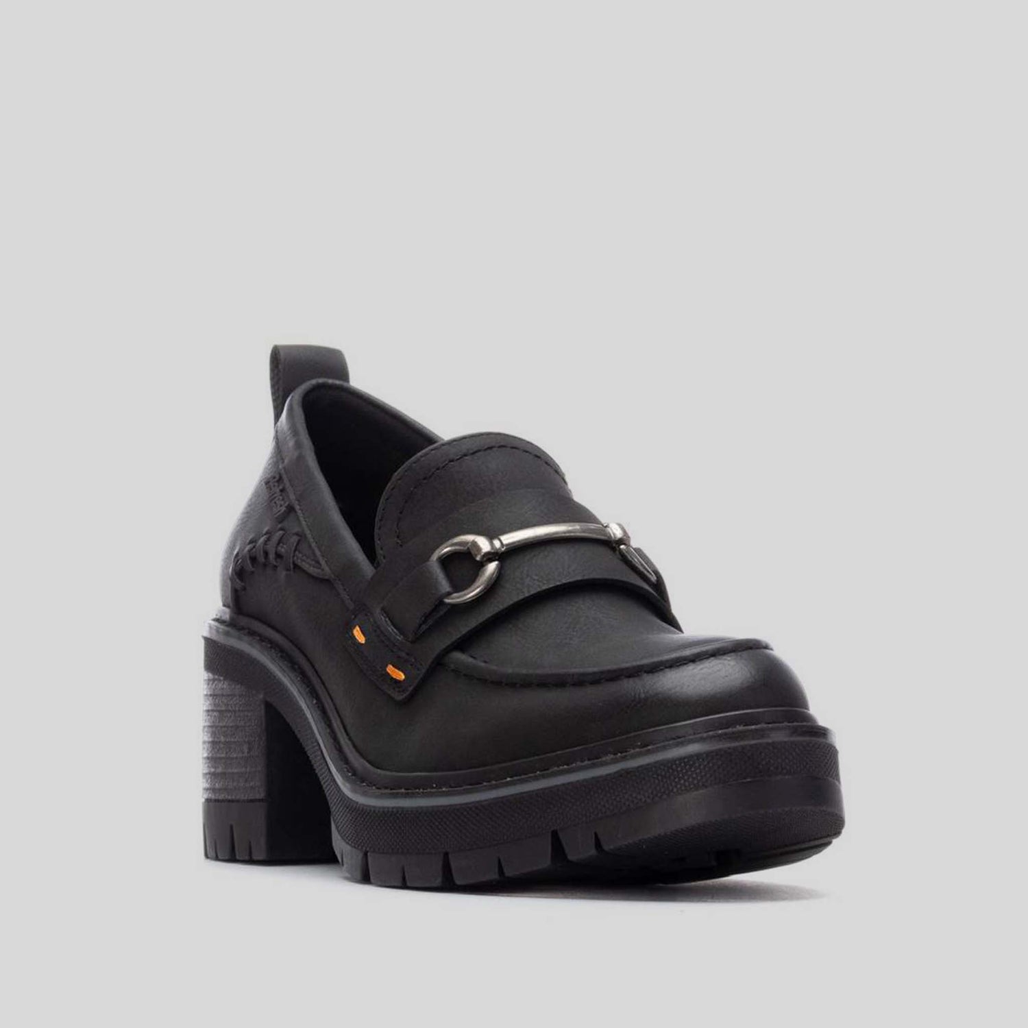 Mocasín tacón ancho negro REFRESH
