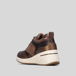 Sneaker cuña cremallera marrón REFRESH