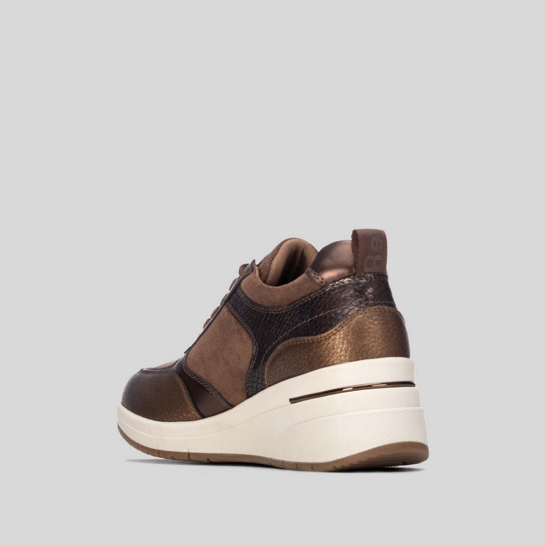 Sneaker cuña cremallera marrón REFRESH