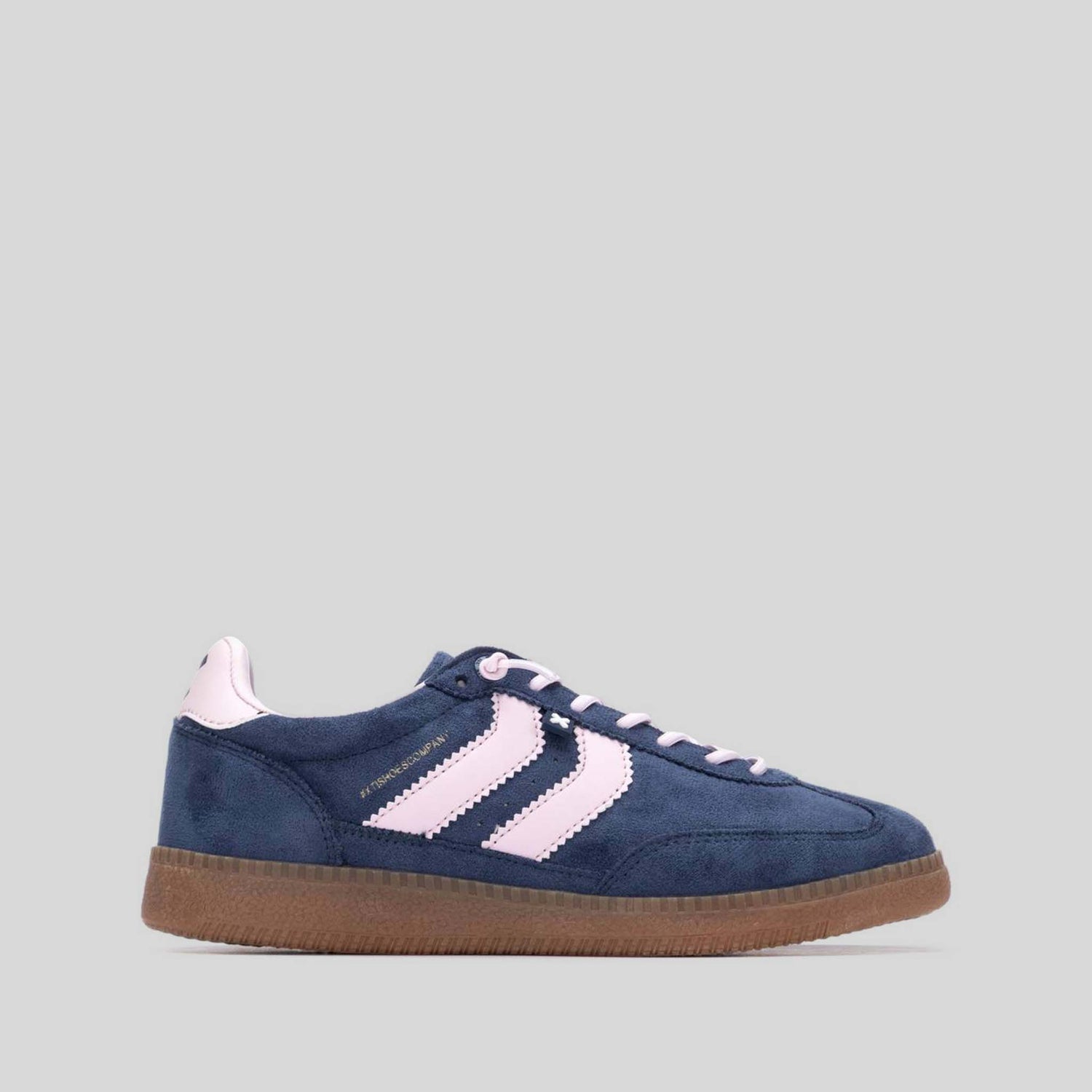 Sneaker suela caramelo rayas blancas y azul XTI