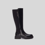 Bota plana alta negra REFRESH