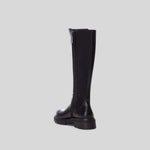 Bota plana alta negra REFRESH