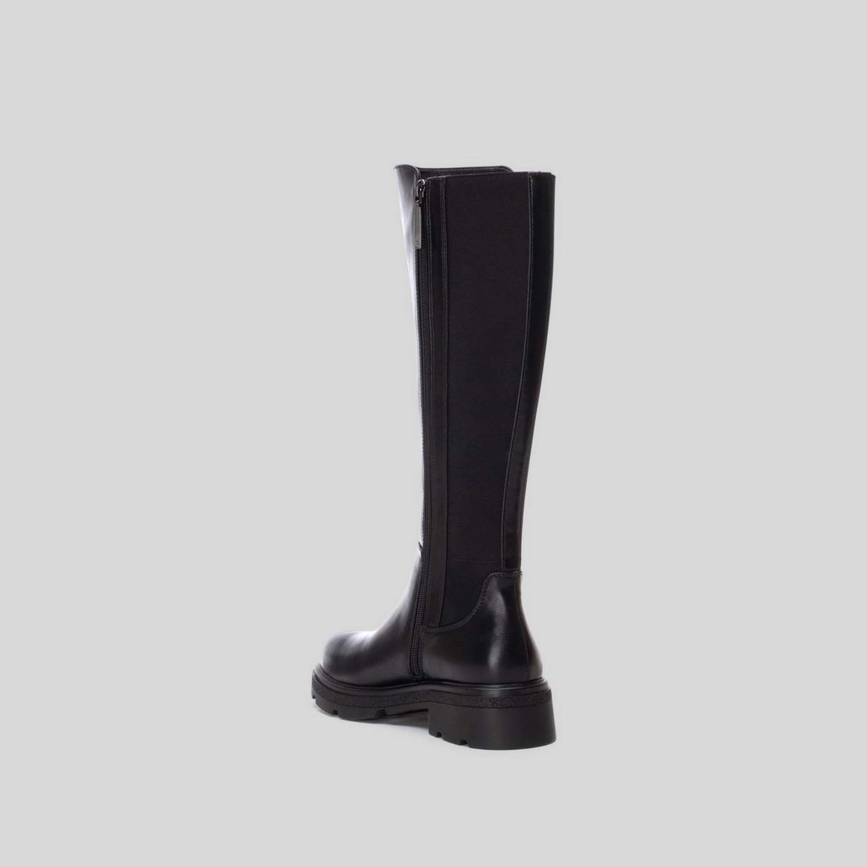 Bota plana alta negra REFRESH