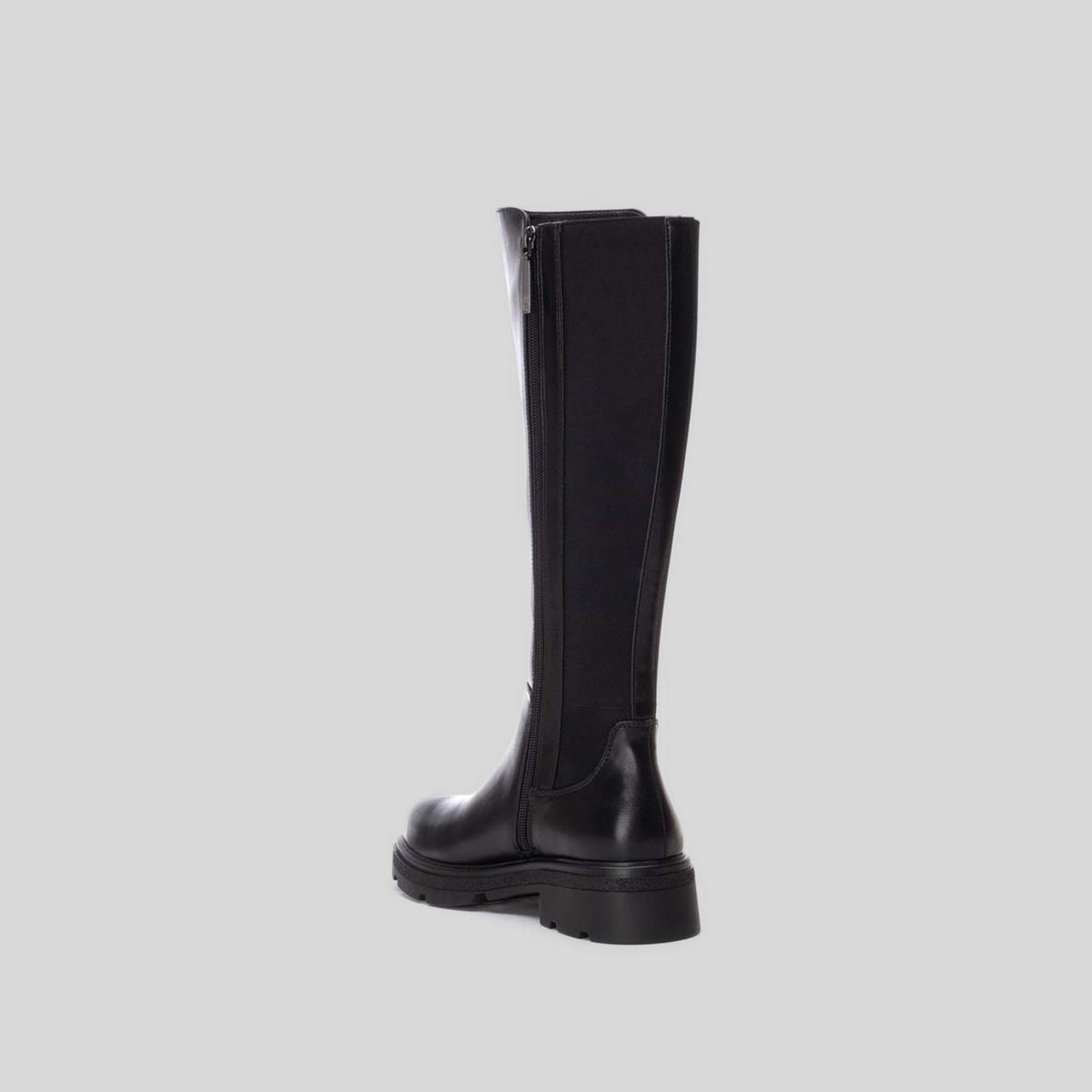 Bota plana alta negra REFRESH