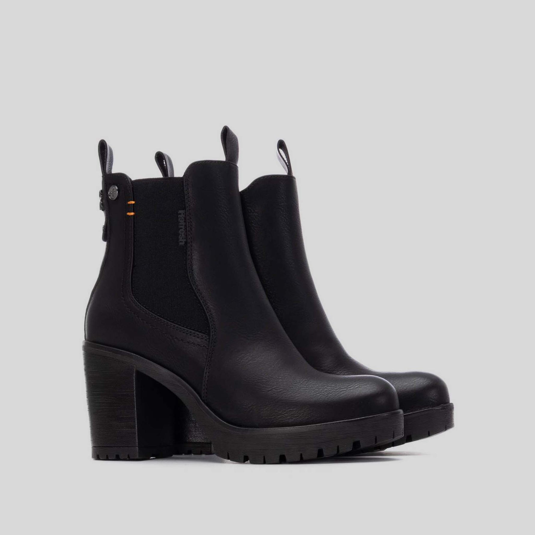 Botín chelsea tacón alto negro REFRESH