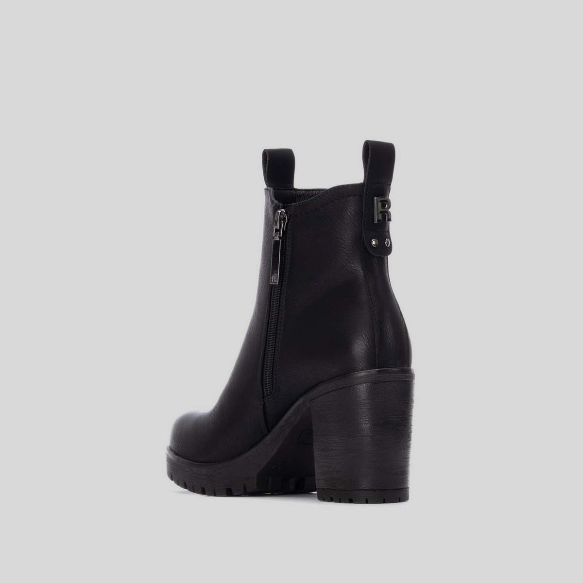 Botín chelsea tacón alto negro REFRESH