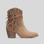 Botín campero flecos beige XTI