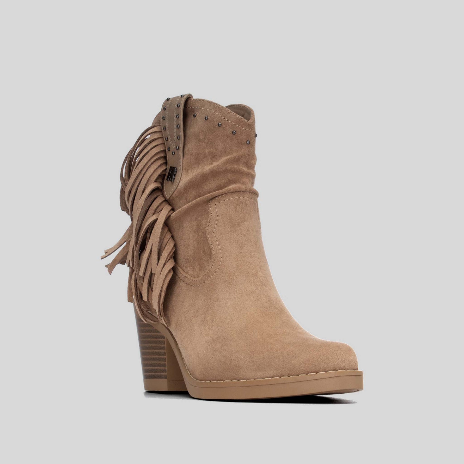 Botín campero flecos beige XTI