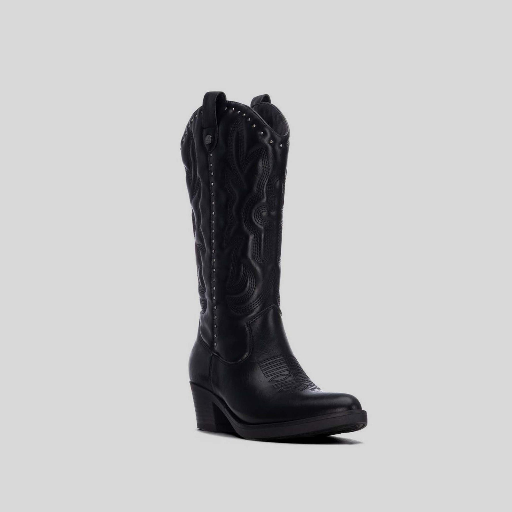 Bota alta campera tacón negro XTI