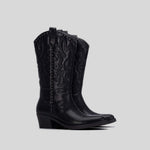 Bota alta campera tacón negro XTI