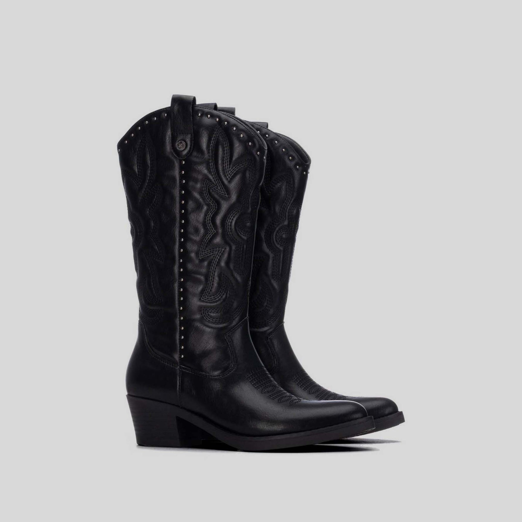Bota alta campera tacón negro XTI