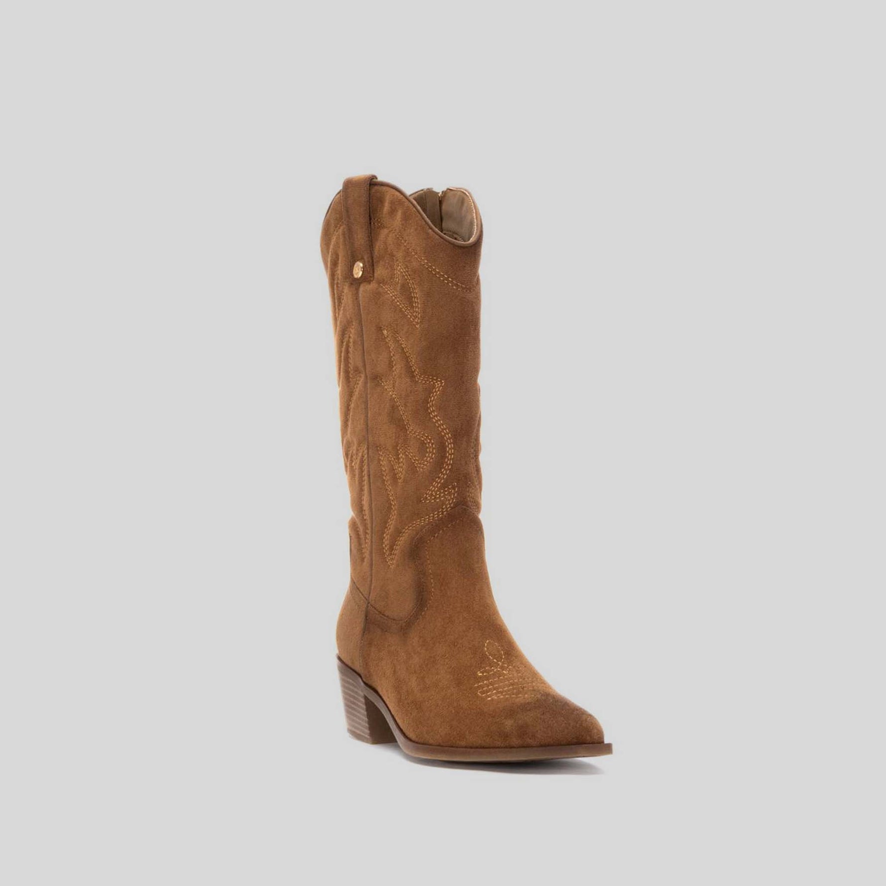 Bota alta campera tacón marrón XTI