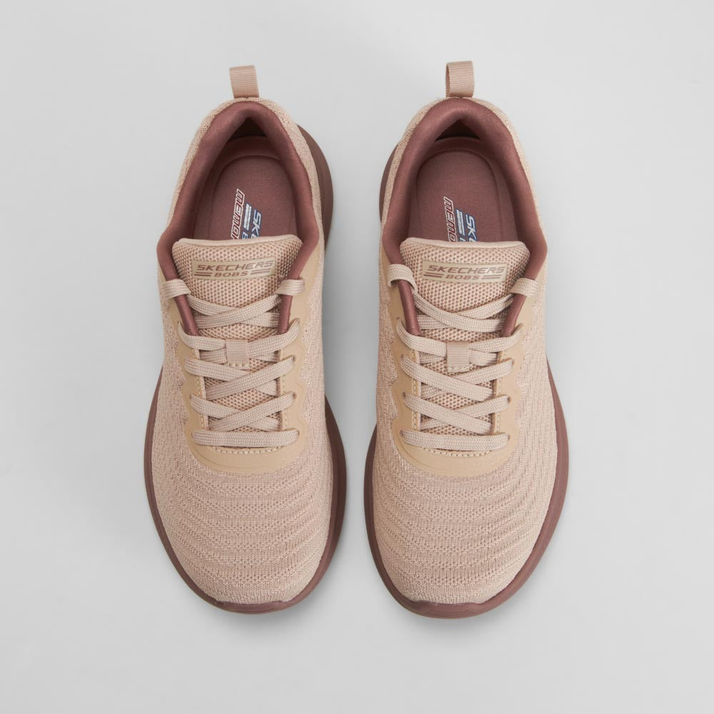 Zapatilla deportiva suela gruesa beige SKECHERS