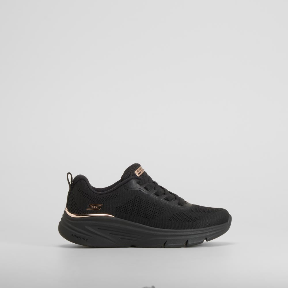 Zapatilla deportiva detalles negra SKECHERS