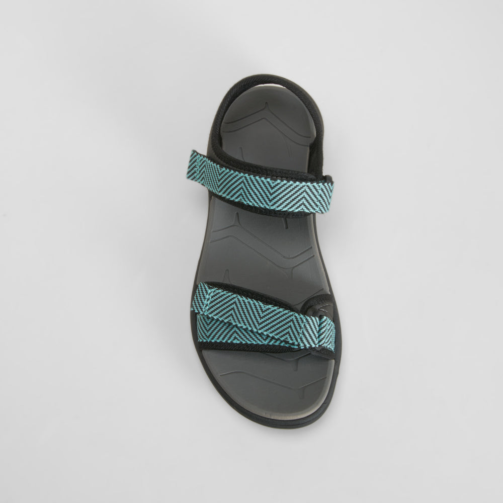 Sandalia tiras ajustables negra y azul UTWO