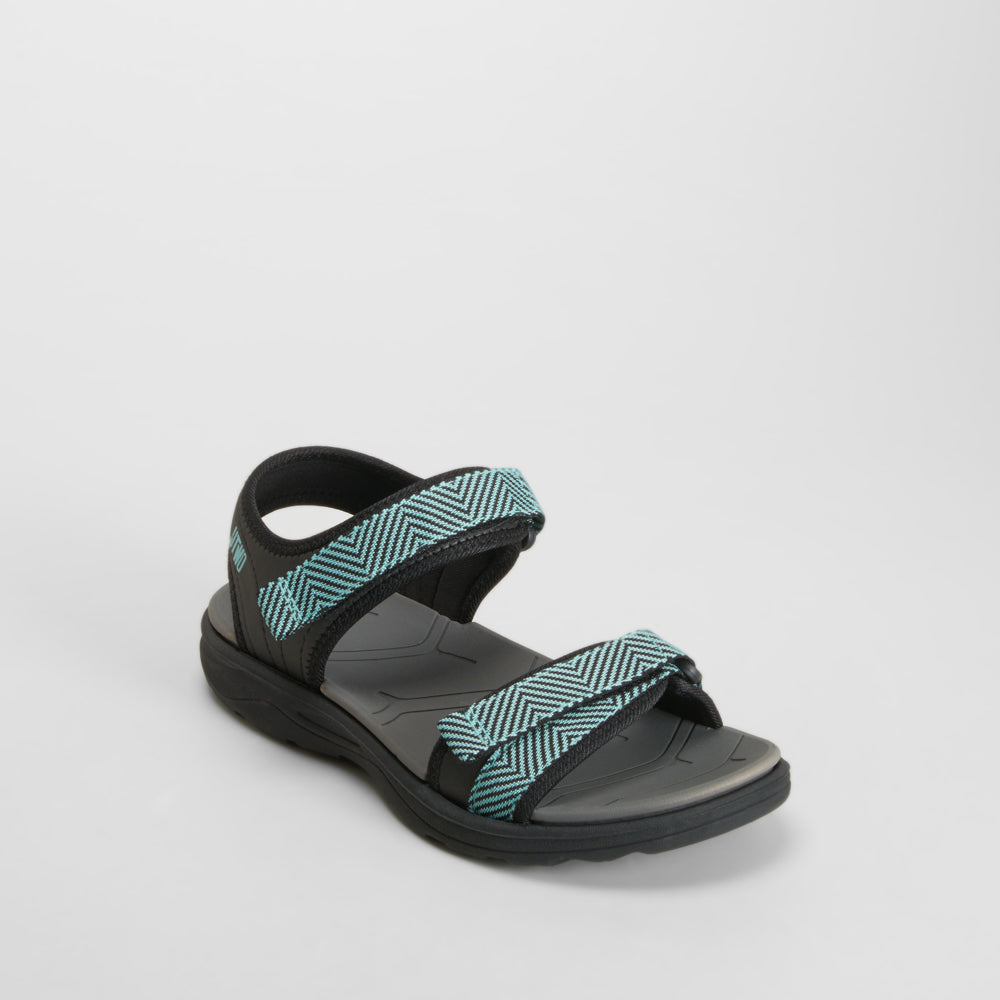 Sandalia tiras ajustables negra y azul UTWO