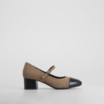 Zapato tacón bajo marrón elegante COMFEET