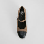 Zapato tacón bajo marrón elegante COMFEET