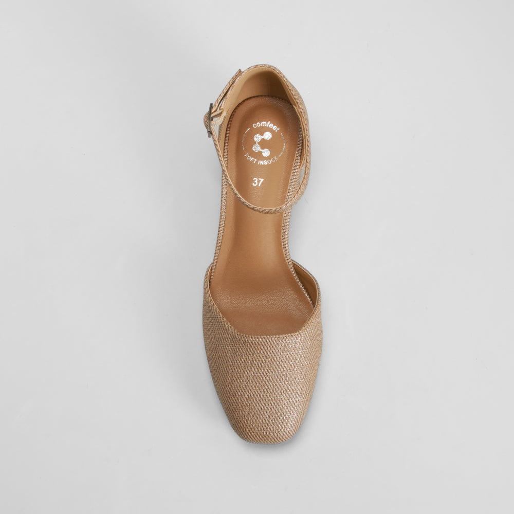 Zapato tacón bajo marrón pulsera COMFEET