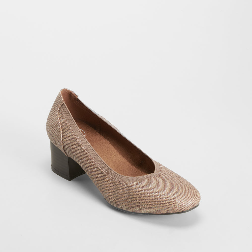 Zapato elegante tacón bajo marrón COMFEET