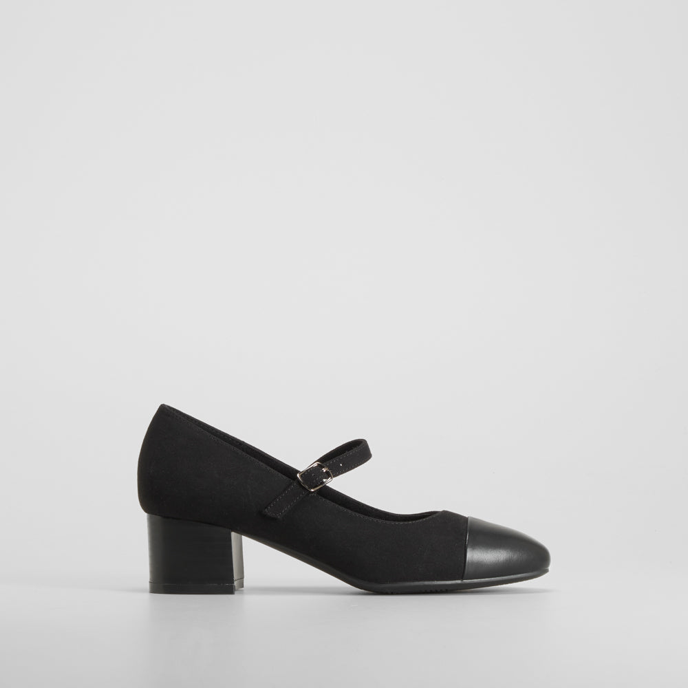 Zapato salón tacón medio negro COMFEET