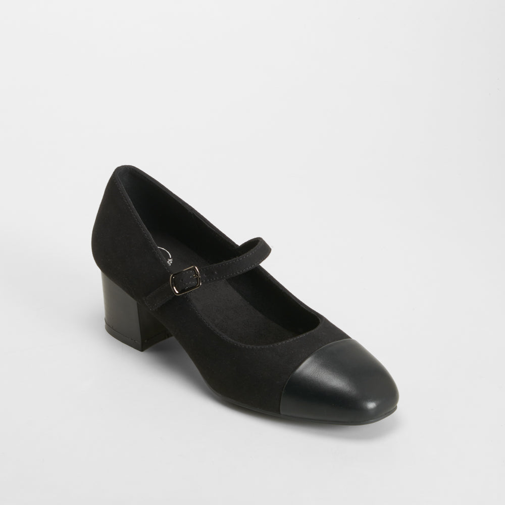 Zapato salón tacón medio negro COMFEET